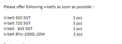 【询价】船舶配件—三角皮带（CK-L20231205-03）询价-泰州昌宽社区-报价采购-船用采购网-船舶物料采购-船务服务-一站式船用设备供应服务
