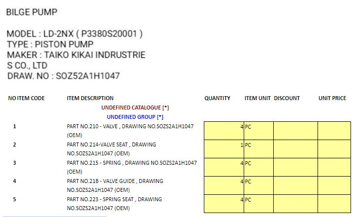 【询价】船舶配件—TAIKO备件（CK-C20231222-06）询价-泰州昌宽社区-报价采购-船用采购网-船舶物料采购-船务服务-一站式船用设备供应服务
