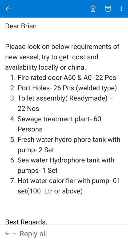 【询价】船舶配件—备件（CK-L20231212-01）询价-泰州昌宽社区-报价采购-船用采购网-船舶物料采购-船务服务-一站式船用设备供应服务