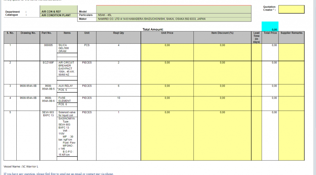 【询价】船舶配件—压缩机备件（CK-R20231212-17）询价-泰州昌宽社区-报价采购-船用采购网-船舶物料采购-船务服务-一站式船用设备供应服务