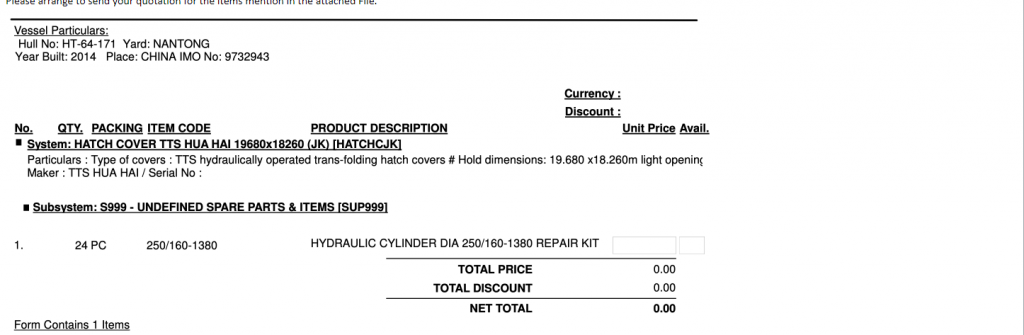 【询价】船舶配件—液压缸修理包（CK-R20231212-16）询价-泰州昌宽社区-报价采购-船用采购网-船舶物料采购-船务服务-一站式船用设备供应服务
