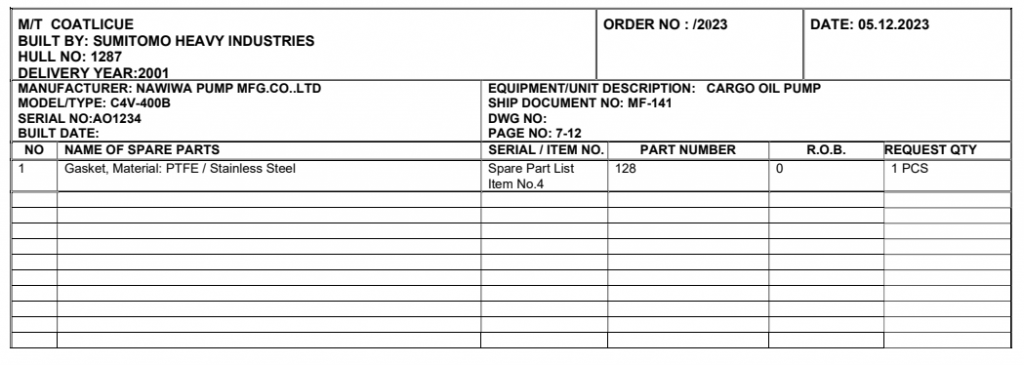 【询价】船舶配件—垫片（CK-D20231214-03）询价-泰州昌宽社区-报价采购-船用采购网-船舶物料采购-船务服务-一站式船用设备供应服务