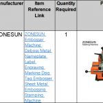 船舶配件—ZONESUN压花冲压机（CK-J20231219-23）询价-船用采购网-船舶物料采购-船务服务-一站式船用设备供应服务