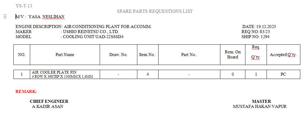 【询价】船舶配件—空气冷却器板翅（CK-L20231222-01）询价-泰州昌宽社区-报价采购-船用采购网-船舶物料采购-船务服务-一站式船用设备供应服务
