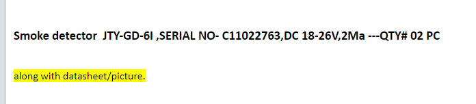 【询价】船舶配件—烟雾探测器（CK-J20231228-06）询价-泰州昌宽社区-报价采购-船用采购网-船舶物料采购-船务服务-一站式船用设备供应服务