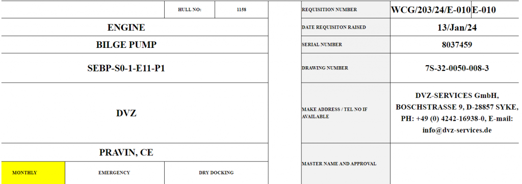 【询价】船舶配件—舱底泵备件（CK-C20240116-04）询价-泰州昌宽社区-报价采购-船用采购网-船舶物料采购-船务服务-一站式船用设备供应服务