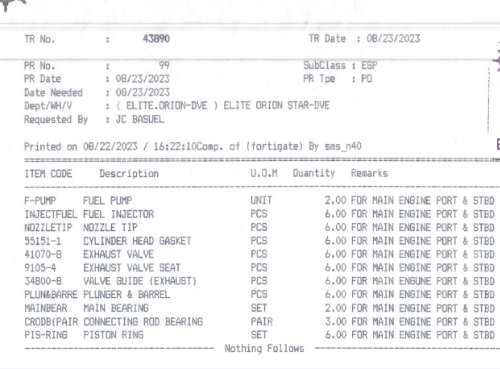 【询价】船舶配件—备件（CK-C20240122-14）询价-泰州昌宽社区-报价采购-船用采购网-船舶物料采购-船务服务-一站式船用设备供应服务