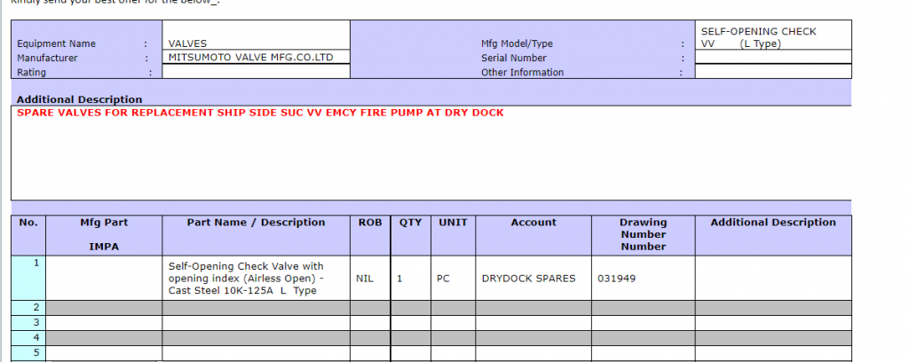 【询价】船舶配件—止回阀（CK-R20240117-22）询价-泰州昌宽社区-报价采购-船用采购网-船舶物料采购-船务服务-一站式船用设备供应服务