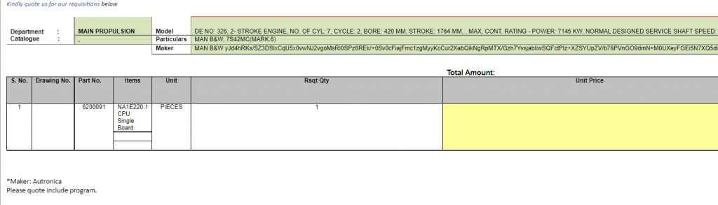 【询价】船舶配件—MAN B&W备件（CK-R20240126-15）询价-泰州昌宽社区-报价采购-船用采购网-船舶物料采购-船务服务-一站式船用设备供应服务