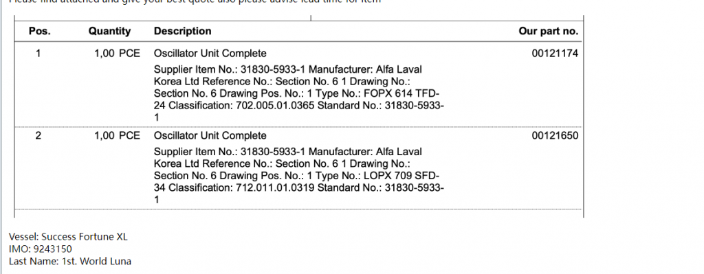 【询价】船舶配件—振荡器单元（CK-R20240104-03）询价-泰州昌宽社区-报价采购-船用采购网-船舶物料采购-船务服务-一站式船用设备供应服务
