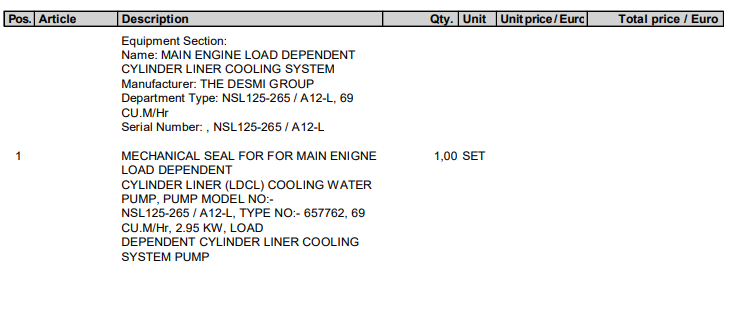 【询价】船舶配件—机械密封（CK-L20240112-02）询价-泰州昌宽社区-报价采购-船用采购网-船舶物料采购-船务服务-一站式船用设备供应服务