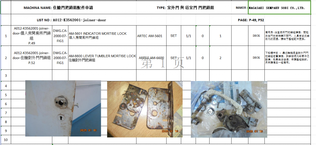 【询价】船舶配件—住舱门把锁组配件（CK-Y20240119-05）询价-泰州昌宽社区-报价采购-船用采购网-船舶物料采购-船务服务-一站式船用设备供应服务