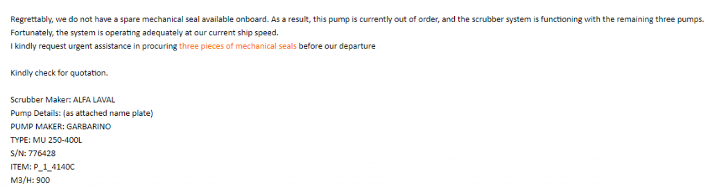 【询价】船舶配件—机械密封（CK-C20240131-14）询价-泰州昌宽社区-报价采购-船用采购网-船舶物料采购-船务服务-一站式船用设备供应服务