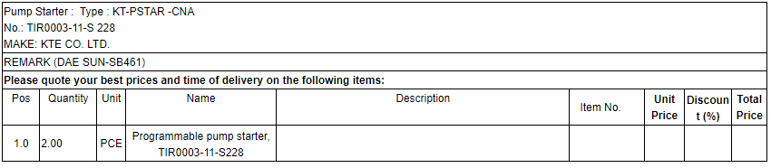 【询价】船舶配件—可程控泵启动器（CK-C20240110-05）询价-泰州昌宽社区-报价采购-船用采购网-船舶物料采购-船务服务-一站式船用设备供应服务