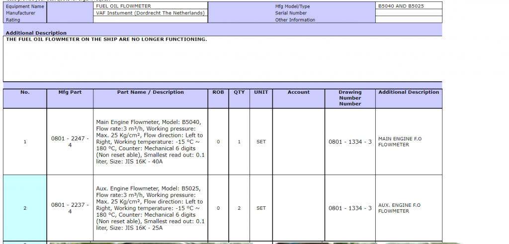 【询价】船舶配件—主机/发动机流量计（CK-R20240131-22）询价-泰州昌宽社区-报价采购-船用采购网-船舶物料采购-船务服务-一站式船用设备供应服务