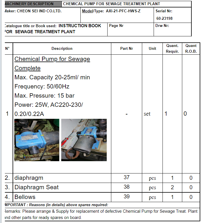 【询价】船舶配件—化工泵/横隔膜/隔膜座/风箱（CK-C20240126-07）询价-泰州昌宽社区-报价采购-船用采购网-船舶物料采购-船务服务-一站式船用设备供应服务