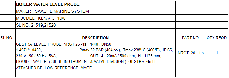 【询价】船舶配件—液位探头（CK-C20240117-07）询价-泰州昌宽社区-报价采购-船用采购网-船舶物料采购-船务服务-一站式船用设备供应服务