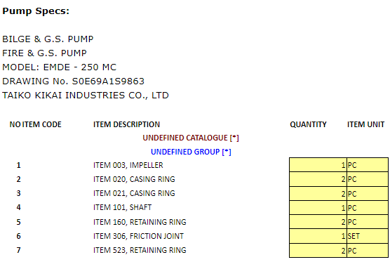【询价】船舶配件—泵备件（CK-C20240116-19）询价-泰州昌宽社区-报价采购-船用采购网-船舶物料采购-船务服务-一站式船用设备供应服务