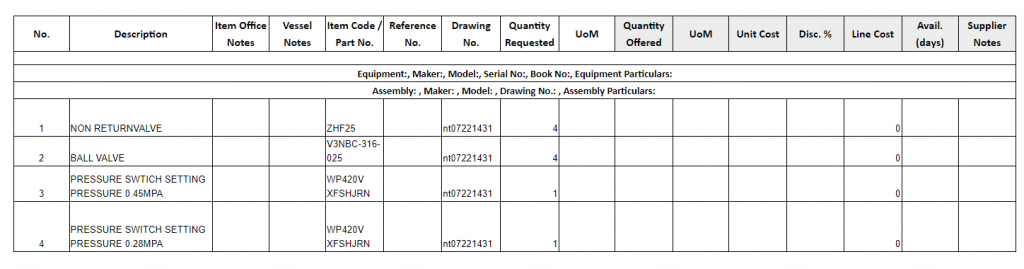 【询价】船舶配件—备件（CK-C20240125-02）询价-泰州昌宽社区-报价采购-船用采购网-船舶物料采购-船务服务-一站式船用设备供应服务