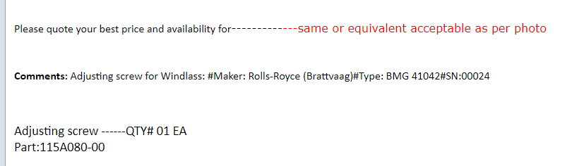 【询价】船舶配件—起锚机调整螺钉（CK-J20240122-23）询价-泰州昌宽社区-报价采购-船用采购网-船舶物料采购-船务服务-一站式船用设备供应服务