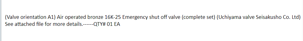 【询价】船舶配件—紧急切断阀（CK-J20240122-27）询价-泰州昌宽社区-报价采购-船用采购网-船舶物料采购-船务服务-一站式船用设备供应服务