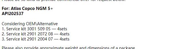 【询价】船舶配件—维修套件（CK-R20240122-05）询价-泰州昌宽社区-报价采购-船用采购网-船舶物料采购-船务服务-一站式船用设备供应服务