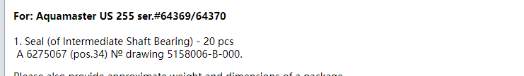 【询价】船舶配件—密封件（CK-R20240122-02）询价-泰州昌宽社区-报价采购-船用采购网-船舶物料采购-船务服务-一站式船用设备供应服务
