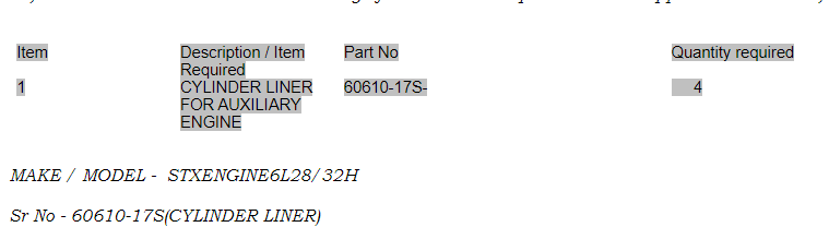 【询价】船舶配件—气缸套（CK-Y20240122-13）询价-泰州昌宽社区-报价采购-船用采购网-船舶物料采购-船务服务-一站式船用设备供应服务