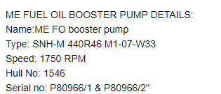 【询价】船舶配件—燃油增压泵备件（CK-C20240122-07）询价-泰州昌宽社区-报价采购-船用采购网-船舶物料采购-船务服务-一站式船用设备供应服务