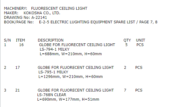 【询价】船舶配件—荧光吸顶灯灯罩（CK-H20240111-05）询价-泰州昌宽社区-报价采购-船用采购网-船舶物料采购-船务服务-一站式船用设备供应服务