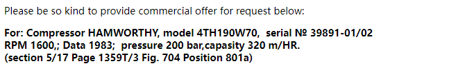 【询价】船舶配件—压缩机备件（CK-R20240116-01）询价-泰州昌宽社区-报价采购-船用采购网-船舶物料采购-船务服务-一站式船用设备供应服务