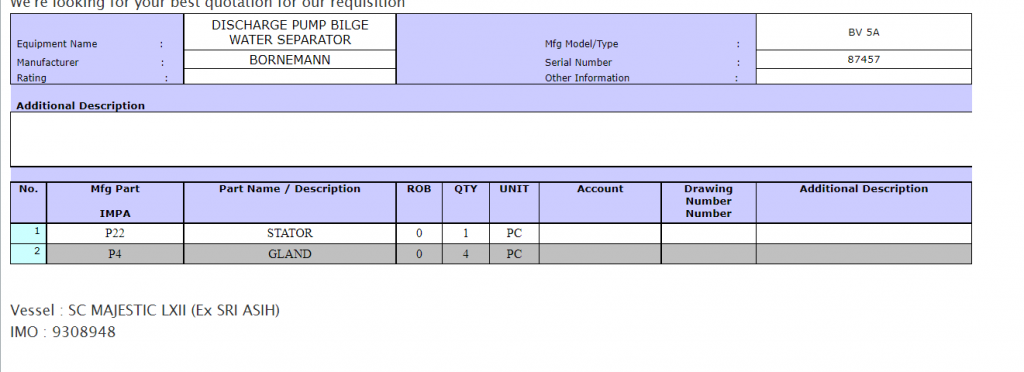 【询价】船舶配件—发电机座/压盖（CK-R20240131-19）询价-泰州昌宽社区-报价采购-船用采购网-船舶物料采购-船务服务-一站式船用设备供应服务