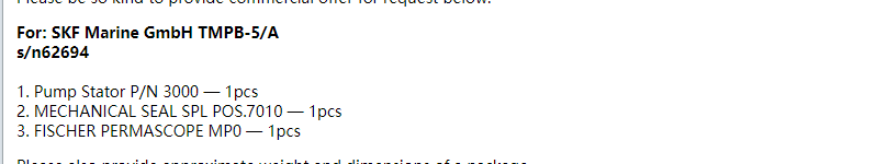 【询价】船舶配件—备件（CK-R20240115-09）询价-泰州昌宽社区-报价采购-船用采购网-船舶物料采购-船务服务-一站式船用设备供应服务