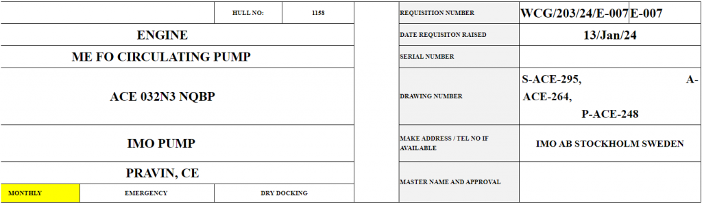 【询价】船舶配件—循环泵备件（CK-C20240116-03）询价-泰州昌宽社区-报价采购-船用采购网-船舶物料采购-船务服务-一站式船用设备供应服务