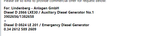 【询价】船舶配件—柴油发电机备件（CK-R20240123-06）询价-泰州昌宽社区-报价采购-船用采购网-船舶物料采购-船务服务-一站式船用设备供应服务