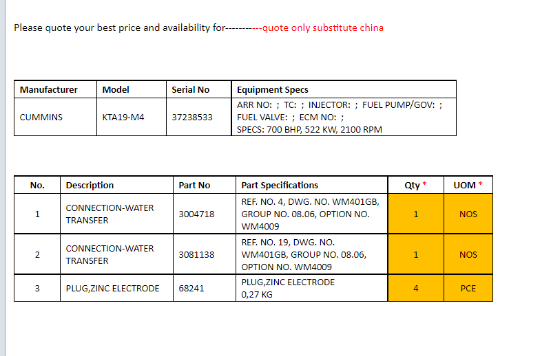 【询价】船舶配件—备件（CK-J20240110-13）询价-泰州昌宽社区-报价采购-船用采购网-船舶物料采购-船务服务-一站式船用设备供应服务