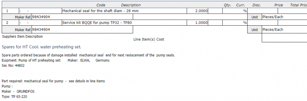 【询价】船舶配件—机械密封/泵维修套件（CK-C20240116-10）询价-泰州昌宽社区-报价采购-船用采购网-船舶物料采购-船务服务-一站式船用设备供应服务