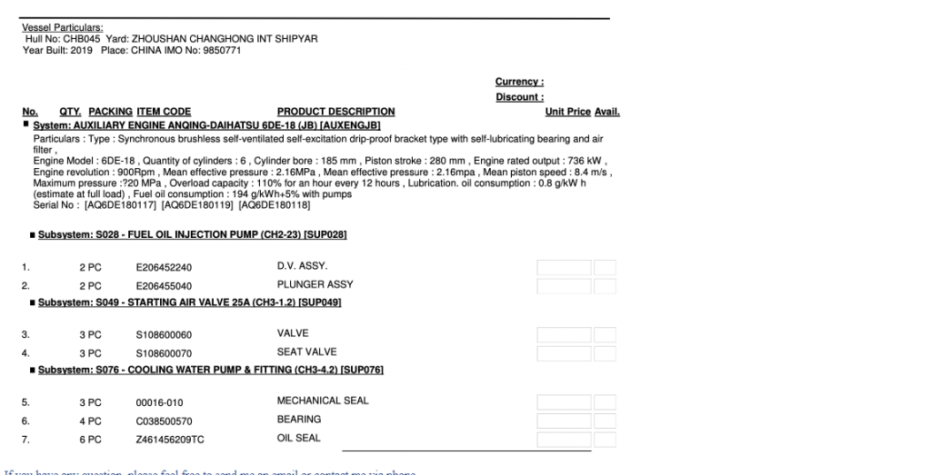 【询价】船舶配件—备件（CK-R20240117-12）询价-泰州昌宽社区-报价采购-船用采购网-船舶物料采购-船务服务-一站式船用设备供应服务