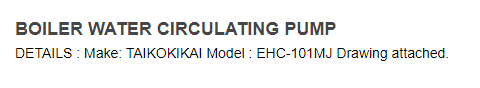【询价】船舶配件—锅炉水循环泵（CK-C20240122-22）询价-泰州昌宽社区-报价采购-船用采购网-船舶物料采购-船务服务-一站式船用设备供应服务