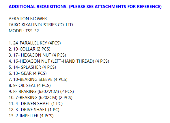 【询价】船舶配件—备件（CK-C20240131-17）询价-泰州昌宽社区-报价采购-船用采购网-船舶物料采购-船务服务-一站式船用设备供应服务