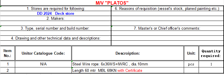 【询价】船舶配件—钢丝绳（CK-L20240117-04）询价-泰州昌宽社区-报价采购-船用采购网-船舶物料采购-船务服务-一站式船用设备供应服务