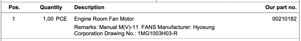 【询价】船舶配件—机舱风扇电机（CK-R20240104-22）询价-泰州昌宽社区-报价采购-船用采购网-船舶物料采购-船务服务-一站式船用设备供应服务