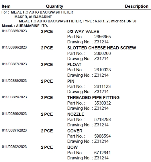【询价】船舶配件—备件（CK-C20240131-07）询价-泰州昌宽社区-报价采购-船用采购网-船舶物料采购-船务服务-一站式船用设备供应服务
