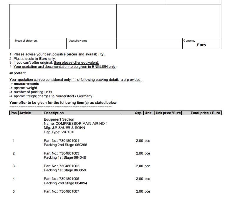 【询价】船舶配件—主空气压缩机备件（CK-L20240109-06）询价-泰州昌宽社区-报价采购-船用采购网-船舶物料采购-船务服务-一站式船用设备供应服务