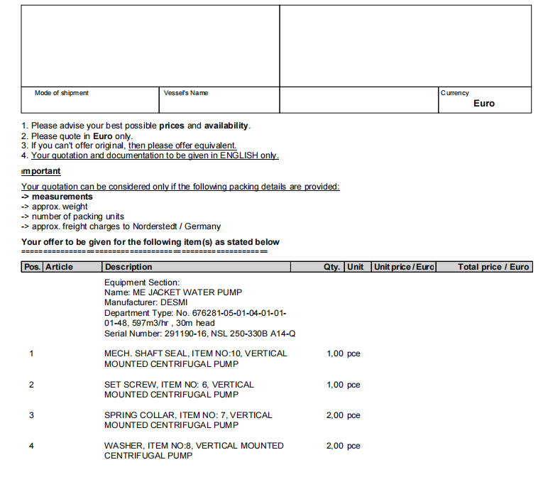 【询价】船舶配件—气缸套冷却水泵备件（CK-L20240112-01）询价-泰州昌宽社区-报价采购-船用采购网-船舶物料采购-船务服务-一站式船用设备供应服务