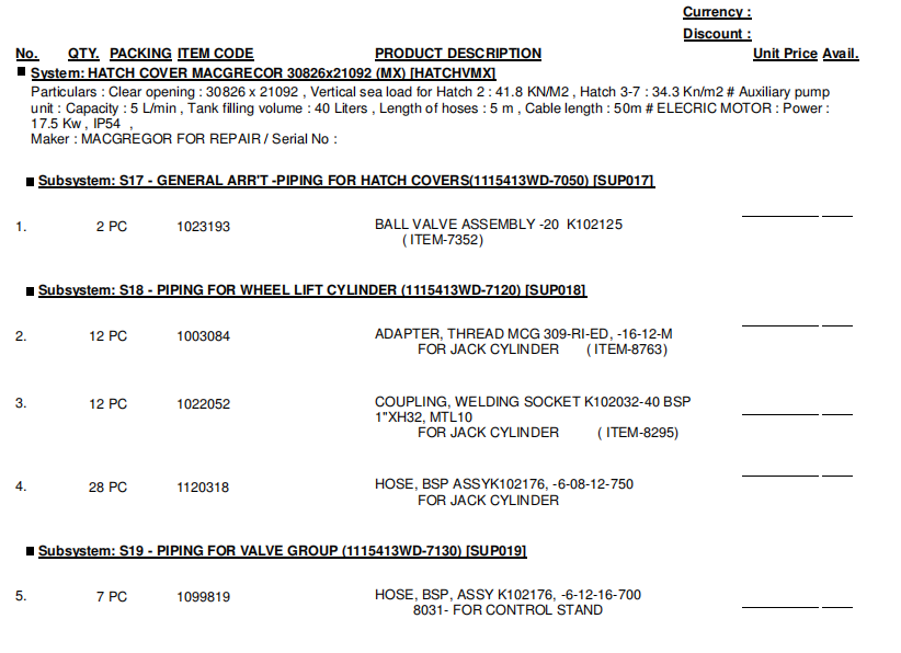 【询价】船舶配件—备件（CK-R20240117-14）询价-泰州昌宽社区-报价采购-船用采购网-船舶物料采购-船务服务-一站式船用设备供应服务
