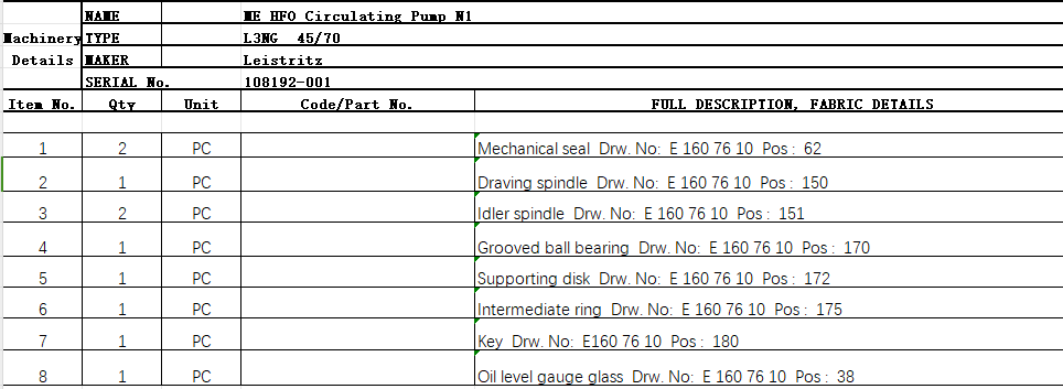 【询价】船舶配件—备件（CK-J20240119-17）询价-泰州昌宽社区-报价采购-船用采购网-船舶物料采购-船务服务-一站式船用设备供应服务