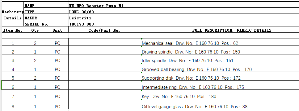【询价】船舶配件—备件（CK-J20240119-18）询价-泰州昌宽社区-报价采购-船用采购网-船舶物料采购-船务服务-一站式船用设备供应服务