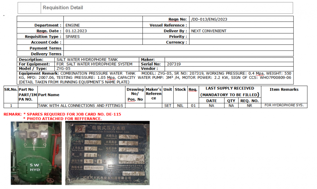 【询价】船舶配件—带连接和配件的储罐（CK-Y20240122-03）询价-泰州昌宽社区-报价采购-船用采购网-船舶物料采购-船务服务-一站式船用设备供应服务