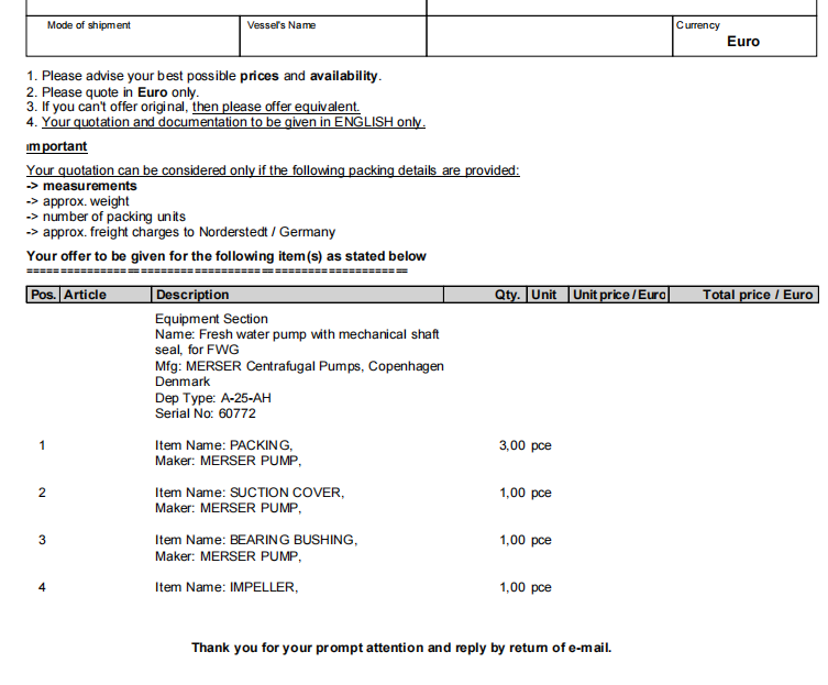【询价】船舶配件—泵备件（CK-L20240123-02）询价-泰州昌宽社区-报价采购-船用采购网-船舶物料采购-船务服务-一站式船用设备供应服务